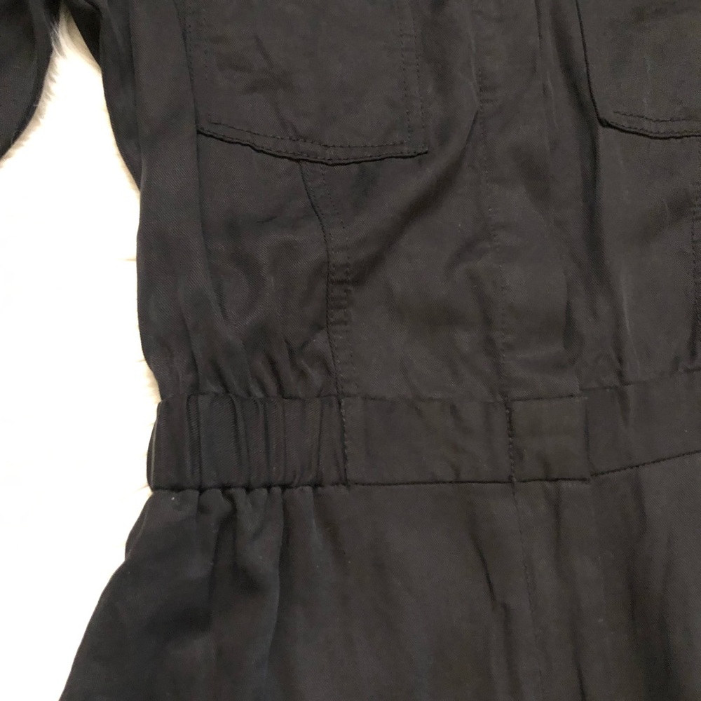 Banana Republic Tencel Black Tapered Leg Long Sleeves Utility Flight Jumpsuit 4 - Picture 8 of 16